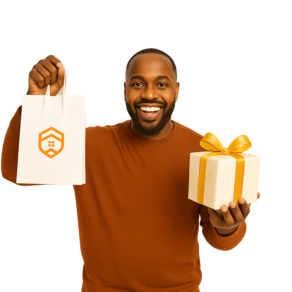 Smiling tenant receiving reward