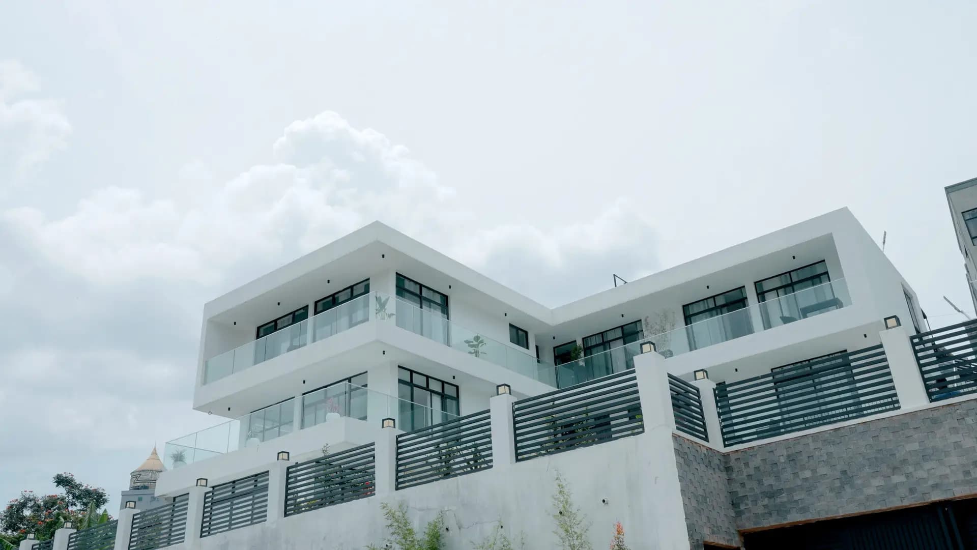 Modern home with large windows